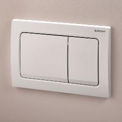 Geberit Alpha01 Square Dual Flush Plate - White 115.055.11.1