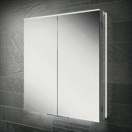 An image of HIB Ether 60 LED Illuminated Aluminium Mirror Cabinet 50600
