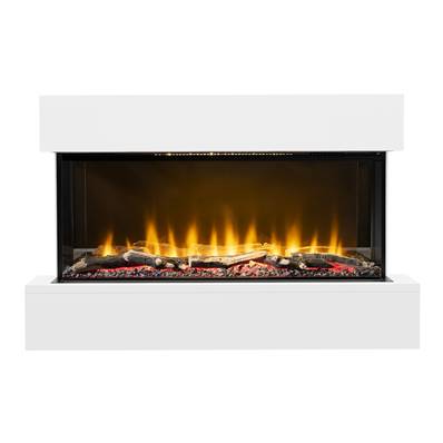 Be Modern FLARE Avant 750 Wall Mounted 3-Sided Electric Fireplace in Ash White 61891