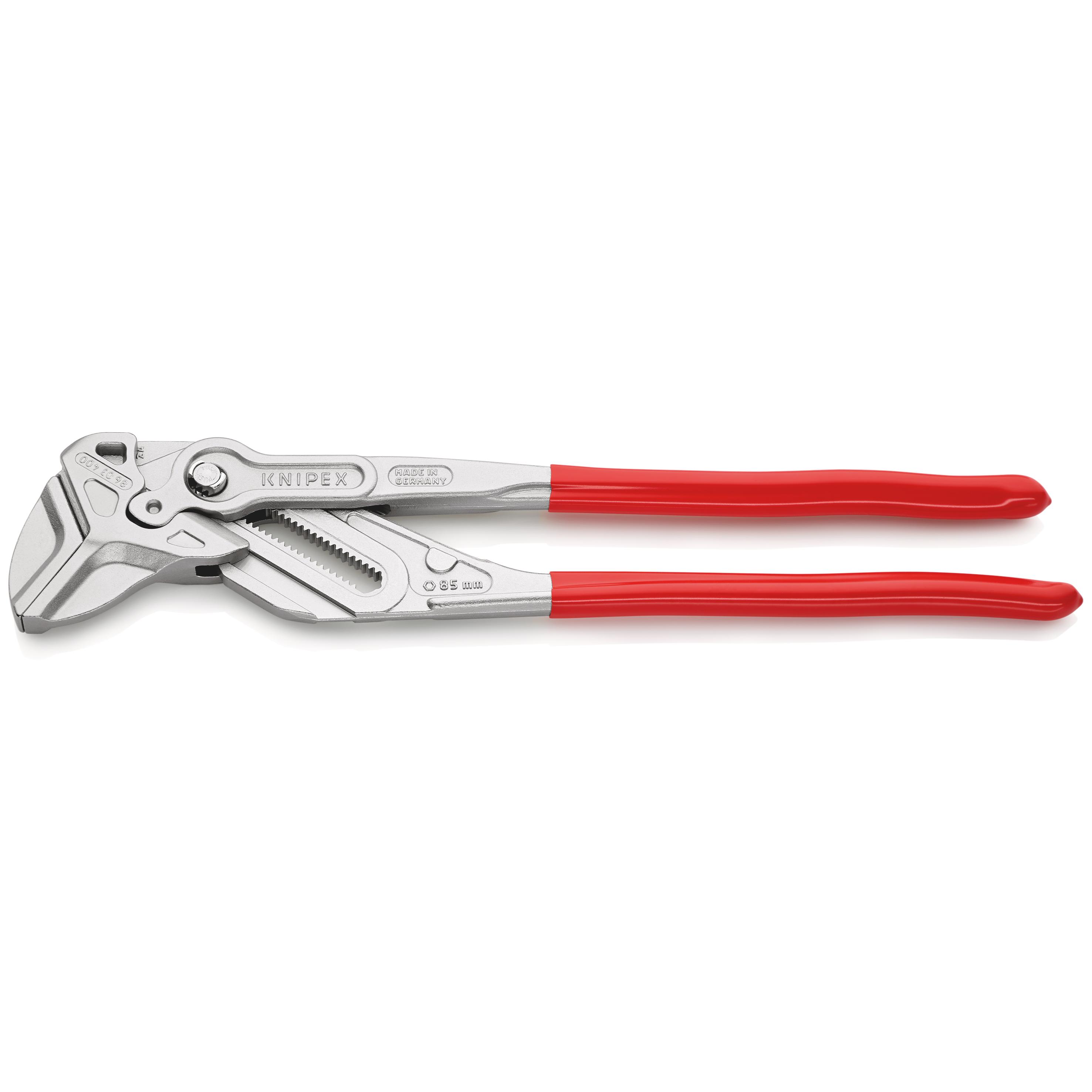 An image of Knipex Pliers Wrench Xl Plastic Coated Chrome-plated 400mm 86 03 400