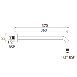 Heritage Arms Large Shower Arm 360mm ARM CTRD02 C