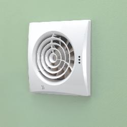 HIB Hush Wall Mounted Bathroom Fan with Timer & Humidity Sensor White 31600