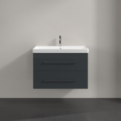 Villeroy & Boch Avento Crystal Grey 800mm Wall Hung 2-Drawer Washbasin and Vanity Unit SAVE05B101