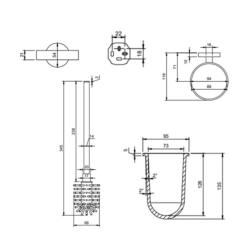 Villeroy & Boch Elements Tender Chrome Wall Mounted Toilet Brush & Holder TVA15101600061