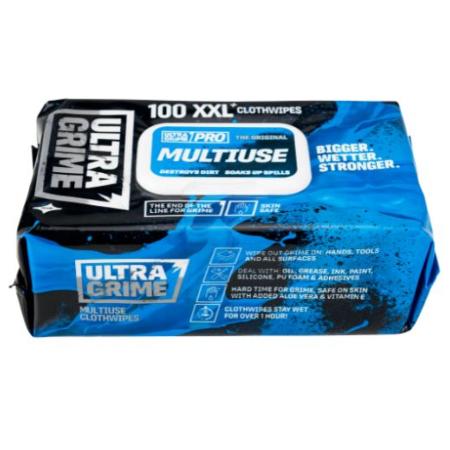 An image of UltraGrime Pro Multiuse XXL Cloth Wipes (Pack of 100) 5900