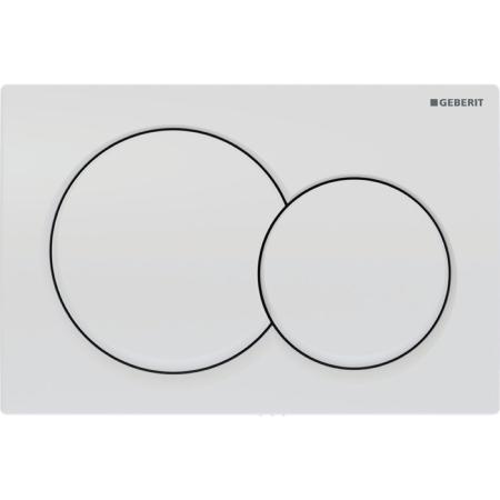 Geberit Alpha01 Round Dual Flush Plate - White 115.035.11.1