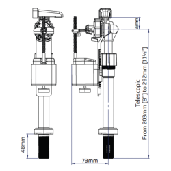 Thomas Dudley Hydroflo Telescopic Compact Float Valve 324301
