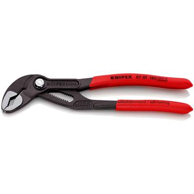 An image of Knipex Cobra High-tech Water Pump Pliers Plastic Coated Grey Atramentized 180mm ...