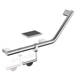 HIB Angled Grab Rail with Toilet Roll Holder & Shelf (right) PAM003