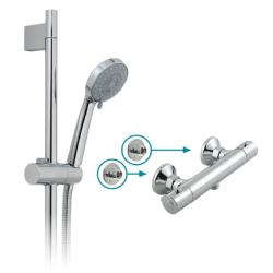 Vado Celsius Exposed Thermostatic Shower Set +Eris 3 Function Slide Rail PRIMABOX4/B-MF-C/P