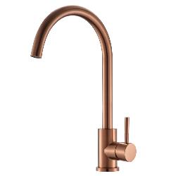 Reginox TARAVO Single Lever Swan Neck Kitchen Mixer Tap - Copper - TARAVOCOPPER
