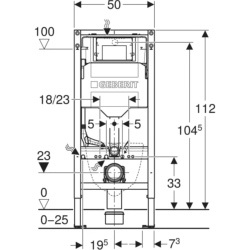 Geberit Duofix 112cm WC Frame with Sigma Concealed Cistern 12cm 111.383.00.6