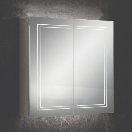 An image of HIB Edge 80 LED Illuminated Aluminium Mirror Cabinet 49600