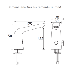 Bristan Infrared Temperature Control Basin Spout IRBS4-CP