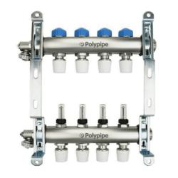 Polypipe 15mm Stainless Steel 4 Port - Push-Fit Manifold PB12754