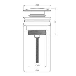 Villeroy & Boch Universal Push Button Basin Waste Matt Black TVP000003020K5