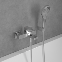 Villeroy & Boch Architectura Square Wall Mounted Bath Shower Mixer Chrome TVT12500100061