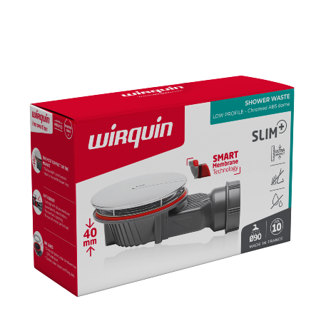 Wirquin SLIM+ Extra Flat Shower Waste 90mm - Chrome Plated ABS