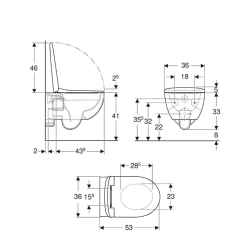 Geberit Selnova Premium Wall-hung WC Washdown Semi-shrouded Rimfree 501.750.00.1