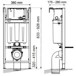Wirquin Initio 0.8m Wall Hung WC Frame 50120511