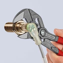 Knipex Pliers Wrench Plastic Coated Grey Atramentized 250mm 86 01 250