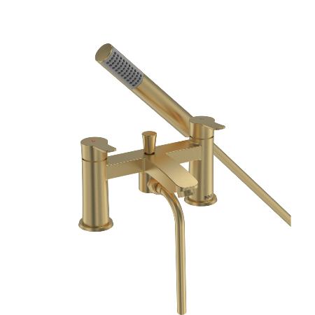 An image of Bristan Appeal Bath Shower Mixer Brushed Brass with Clicker Waste APL BSM BB