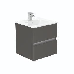 Newland 500mm Double Drawer Suspended Basin Unit With Ceramic Basin Midnight Mist