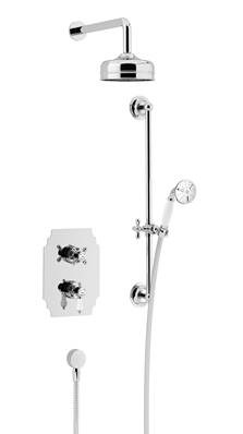 Heritage Glastonbury Recessed Shower with Premium Fixed Head & Flexible Riser Kit SGDUAL03