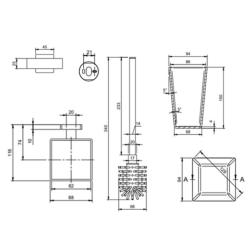 Villeroy & Boch Elements Striking Wall Mounted Toilet Brush Set Chrome TVA15201700061