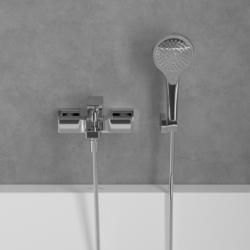 Villeroy & Boch Architectura Square Wall Mounted Bath Shower Mixer Chrome TVT12500100061