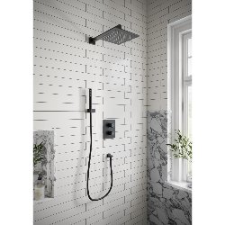 Villeroy & Boch Square Complete Shower Set in Matt Black VBSSPACK12