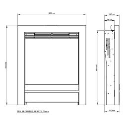 Bemodern Beam 16" Matt Black Inset Electric Fire 049719