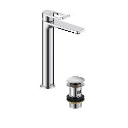 Bristan Saffron Eco Start Tall Basin Mixer with Clicker Waste Chrome SAF ES TLBAS C