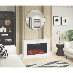 Bemodern Salehurst Grande 52" Timber Electric Fireplace in Ash White SALEH-AW-36ROD