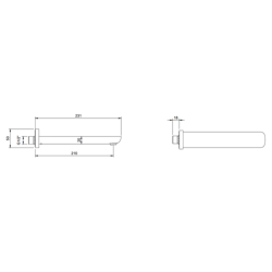 Villeroy & Boch O.novo Wall Mounted Bath Spout Chrome TVT10450500061