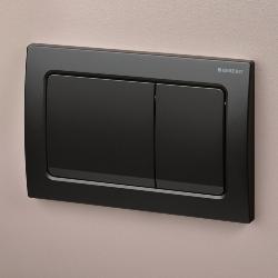 Geberit Alpha01 Square Dual Flush Plate - Matt Black 115.055.14.1
