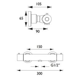 Bristan Frenzy Safe Touch Thermostatic Bar Mixer Shower FZ SHXVOCTFF C