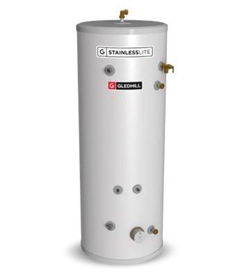 Gledhill StainlessLite Plus Unvented Solar Heat Pump 300L Hot Water Cylinder PLUHP300S