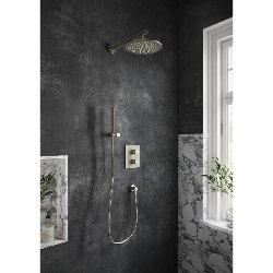 Villeroy & Boch Round Complete Shower Set in Brushed Nickel Matt VBSSPACK14