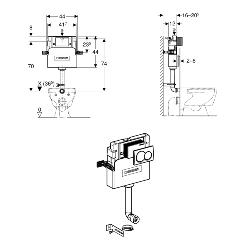 Geberit Alpha Concealed Cistern 12cmD, plus Alpha01 Round Flush Plate 109.014.21.1