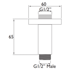 Bristan Ceiling Fed Shower Arm Round Chrome ARM CFRD01 C