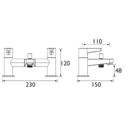 Bristan Design Utility Lever Bath Shower Mixer DUL BSM C