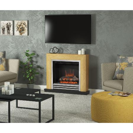 Be Modern 34” Devonshire Electric Fireplace in Natural Oak Finish 00510X
