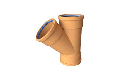 Polypipe Underground Drainage 110mm 45° Equal Junction Triple Socket UG405