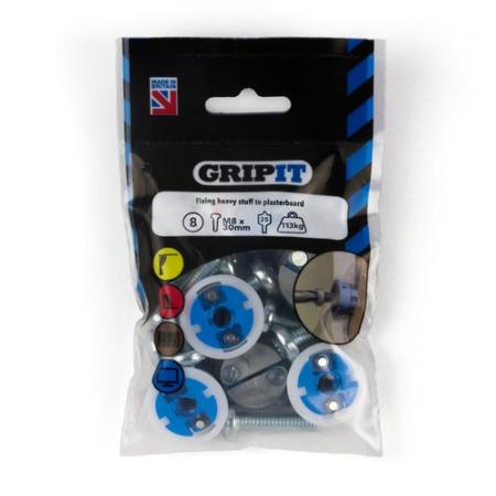 Gripit Plasterboard Fixing 25mm Blue (8 units) 252-308