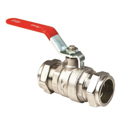 Inta 22mm Full Bore Compression Ball Valve Red Lever Handle LBV209322R