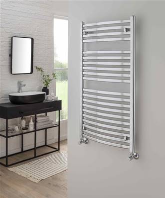 Vogue Curvee 800 x 600mm Arched Crossbar Towel Rail - Electric Only (Chrome) MD050 MS0800600CP-E