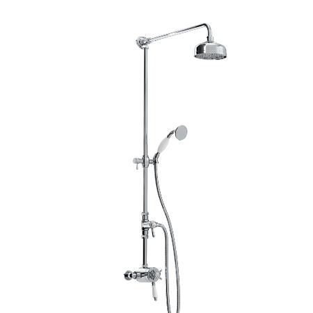 An image of Bristan 1901 Exposed Concentric Chrome Shower Valve with Diverter and Rigid Rise...