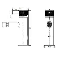 Abacus ISO PRO Mono Bidet Mixer Matt Anthracite TBTS-446-2202