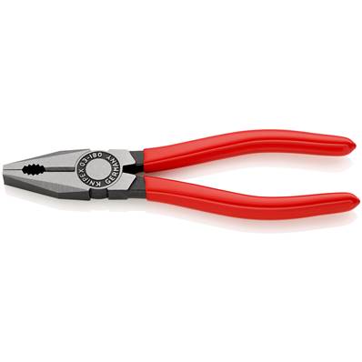 An image of Knipex Combination Pliers Plastic Coated Black Atramentized 180mm 03 01 180